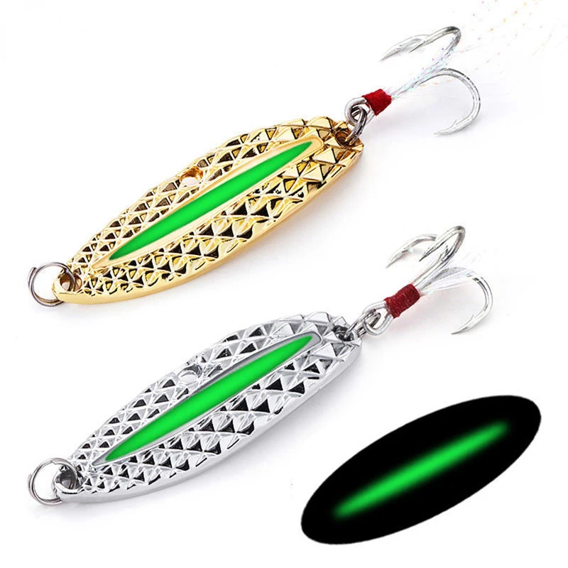 Fishing Hook Treble - 1PC Metall Leucht Spinner Löffel Angeln