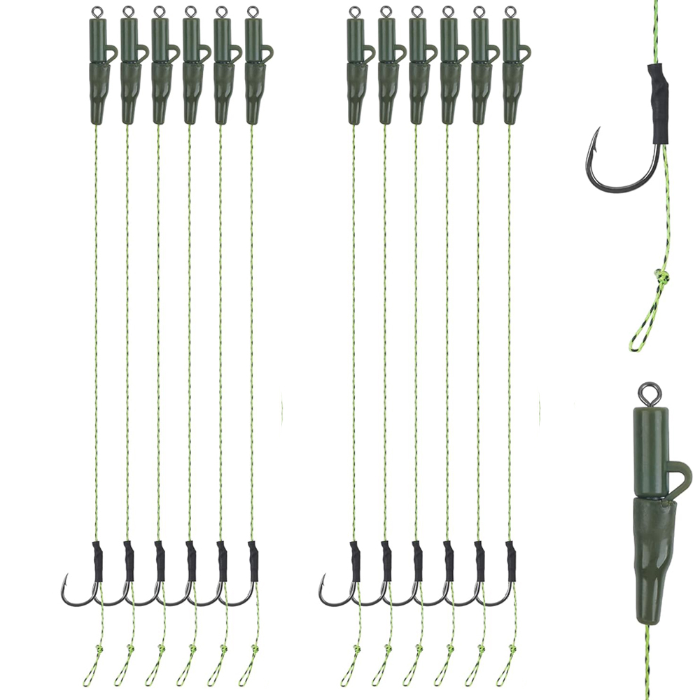 Fishing Hook Assortment - 12 Stück Karpfen Angeln Haar Rigs