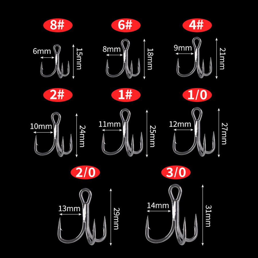 Angel-Drillinge, 6 x starker K – Fishing Hook Offset Bewertung und Preis